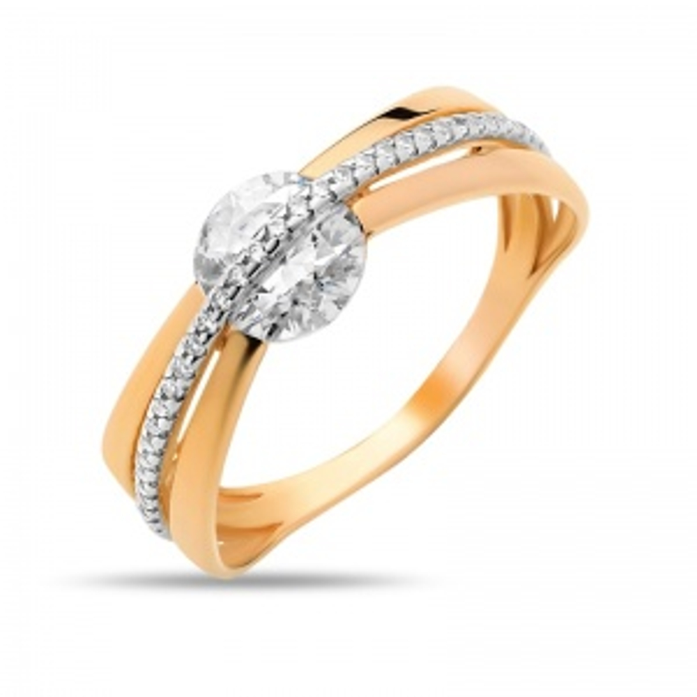 Кольцо из золота с фианитами