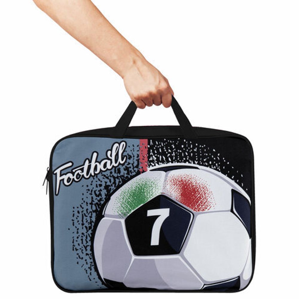 Папка на молнии с ручками BRAUBERG А4, 1 отделение, полиэстер, ширина 80 мм, "Ball", 271129