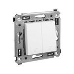 Кнопка двухклавишная в стену, "Avanti", "Белое облако"