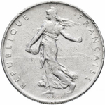 Франция 1 франк 1960-2001 (случайный год) VF-AU