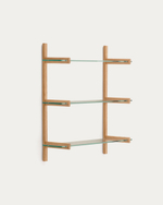 Модульный стеллаж Sitra из массива дуба с 3 стеклянными полками