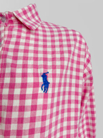 Рубашка WY 9005 в клеточку с длинным рукавом и логотипом на груди