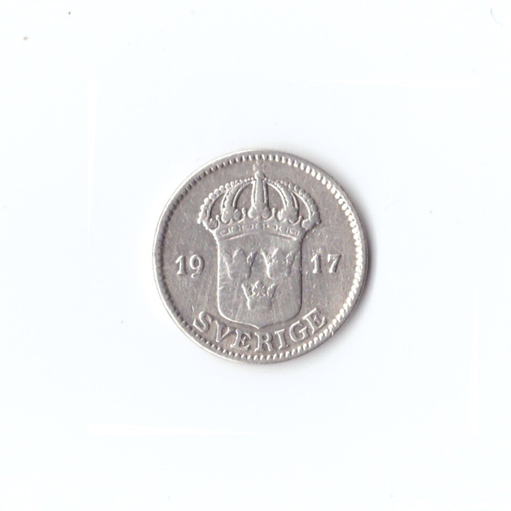 Швеция 25 эре 1917 г XF