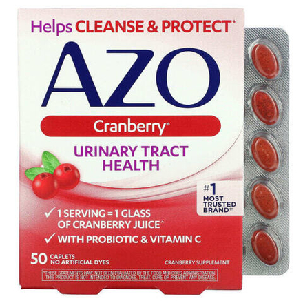 Фрукты и ягоды Azo, Здоровье мочевыводящих путей, клюква, 50 капсуловидных таблеток