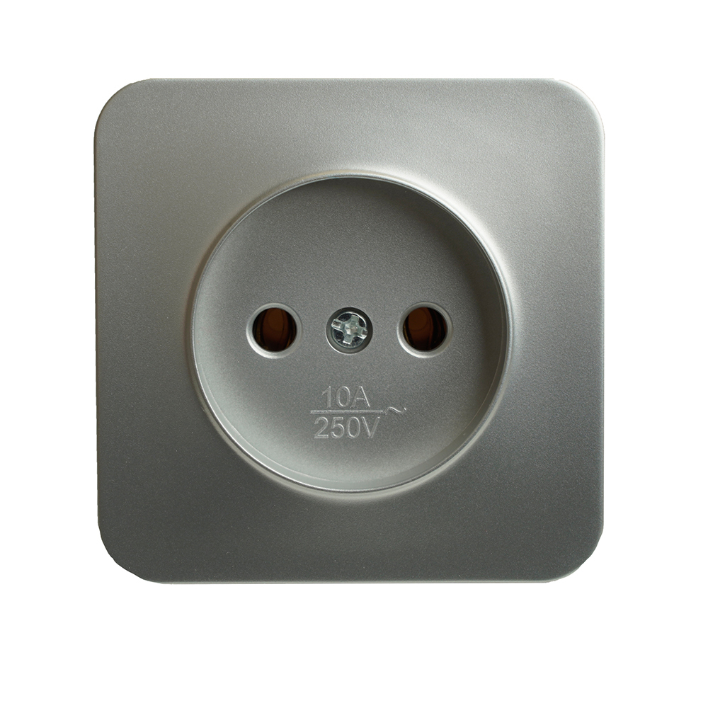 Розетка 1-местная б/з открытой установки, STEKKER, 250В, 10А, IP20, серия София, серебро, MST10-11-03 49325