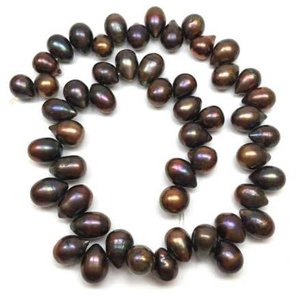 Жемчуг aubergine ок.15х9 мм, бусины-капли
