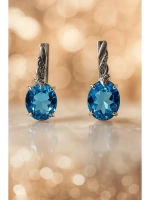 Серьги серебряные с танзанитом