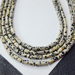 Порфир, бусины трубочки, "далматиновая яшма", р-р 13×4мм