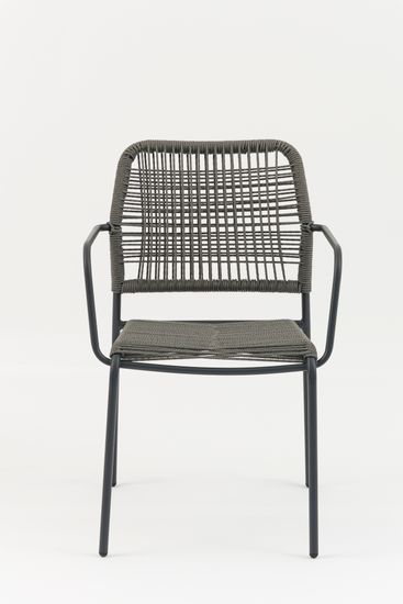 Стул уличный Vivi темно-серый из металла и шнура