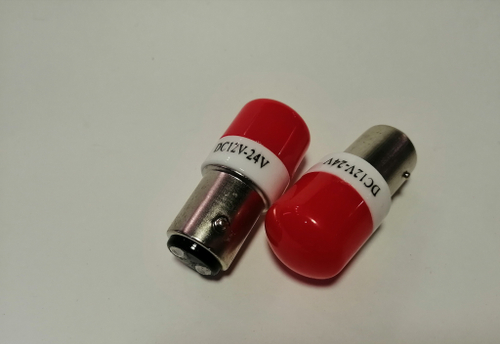Светодиодная лампа P21/5W, красная, два контакта, 12-24V, (2 шт. комплект)
