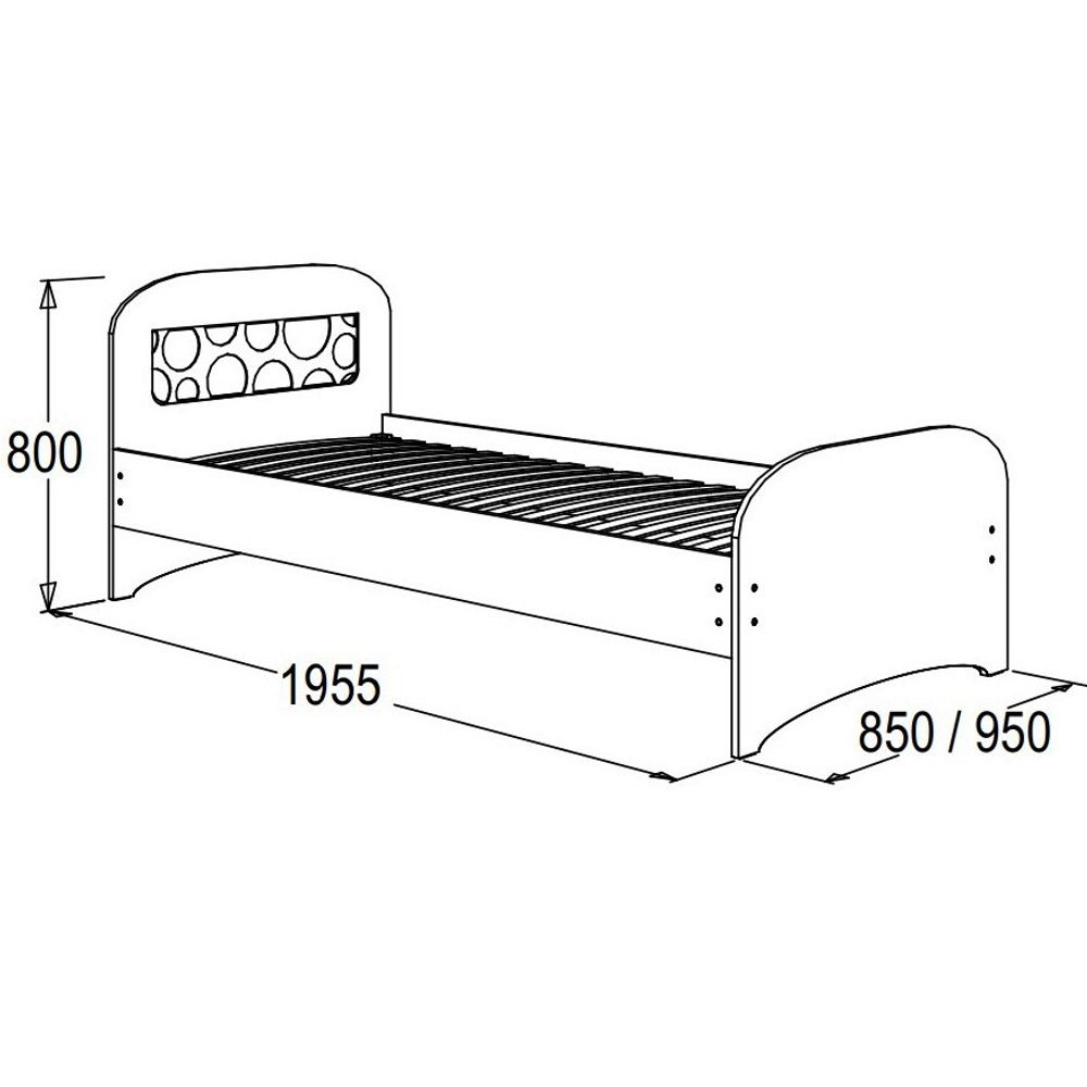 Уголок школьника Омега 16 кровать одинарная 900