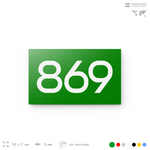Номер на дверь 869, табличка на дверь для офиса, квартиры, кабинета, аудитории, склада, зеленая 120х70 мм, Айдентика Технолоджи