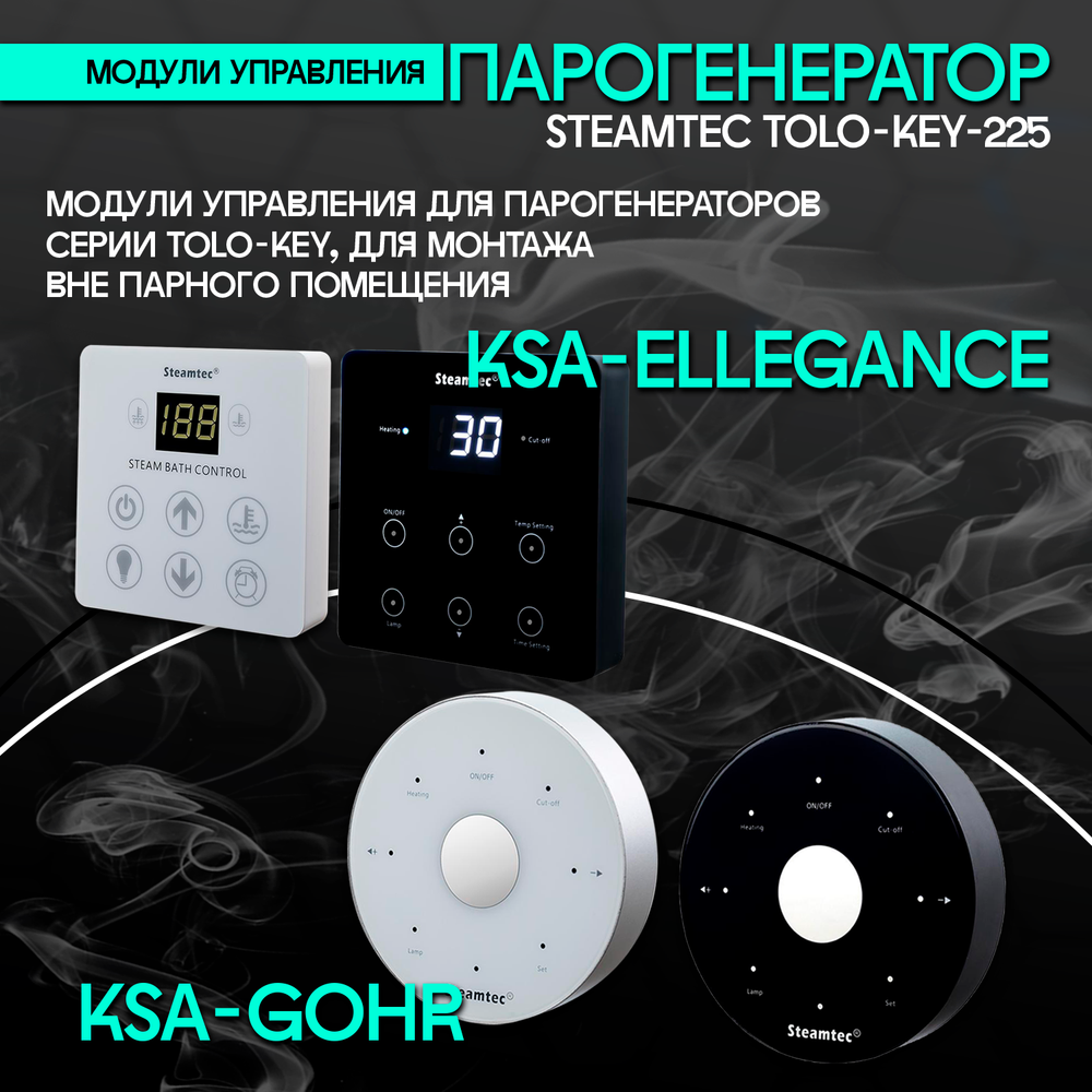 Steamtec TOLO KEY 225 - 22,5 кВт (ВЛАГОСТОЙКИЙ модуль управления), парогенератор для хамама и турецкой бани