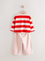 Лонгслив и спортивные брюки в комплекте для девочки Next E65-386, 2 шт., Бежевый, Красный