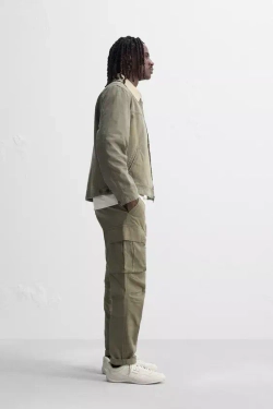 ZARA БРЮКИ КАРГО RELAXED FIT, ХАКИ