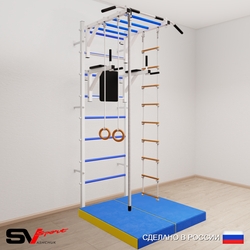 Шведская стенка Sv Sport 5234 (Турник рукоход/Брусья/Канат/Кольца/Лестница/Мат 1м)