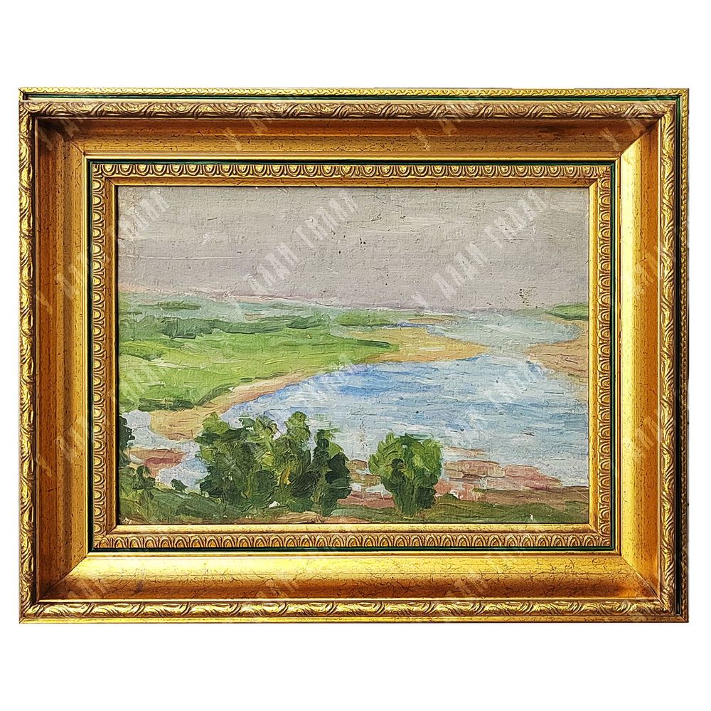 Динес Ю. С. Этюд зимний. Крыши. Саратов. Холст, масло. 1942