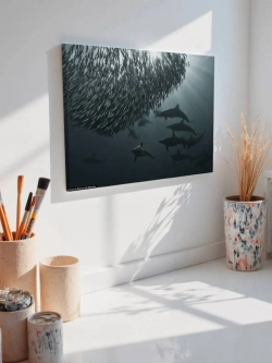 Картина на стену 40 X 50 Дельфины и рыбы