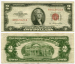 Банкнота США 2 доллара 1953 A 06125421 A. VF