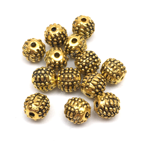 Бусины "Ёж" 6 мм (10 шт), под золото