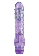 Фиолетовый вибратор с шишечками JUICY JEWELS - 16 см.