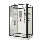 Душевая кабина Niagara Standart ST120/90/15Q/BL/BK (120х90х200) прямоугольник,поддон 15см,распашная,проф.черный,без крыши,3 места