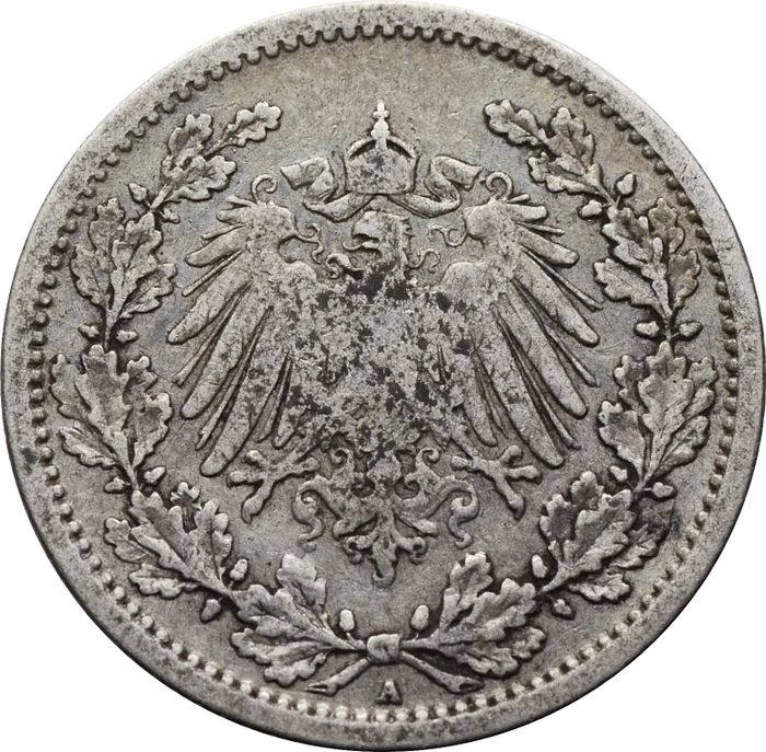 1/2 марки 1906 Германская империя "A" VF