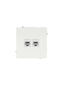 Розетка компьютерная 2-м KANT RJ45 кат.6A без шторки бел. магнолия DKC 7000674