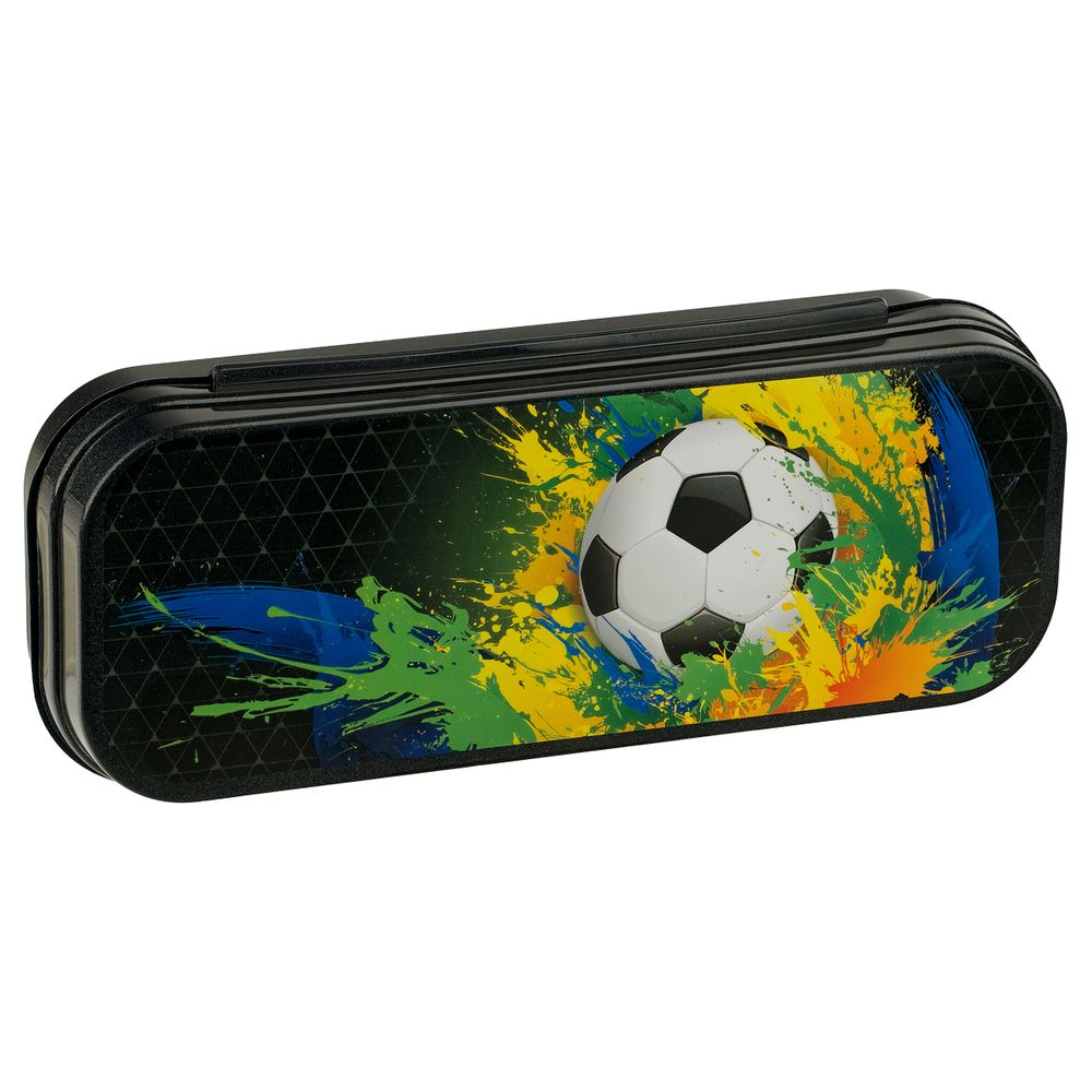 Пенал-футляр, 215*90*43 СТАММ "Футбол", черный металлик