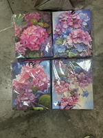 Пакет подарочный "Гортензия" 25*32*11см,глитт,ручки-шнурок,4 диз.микс