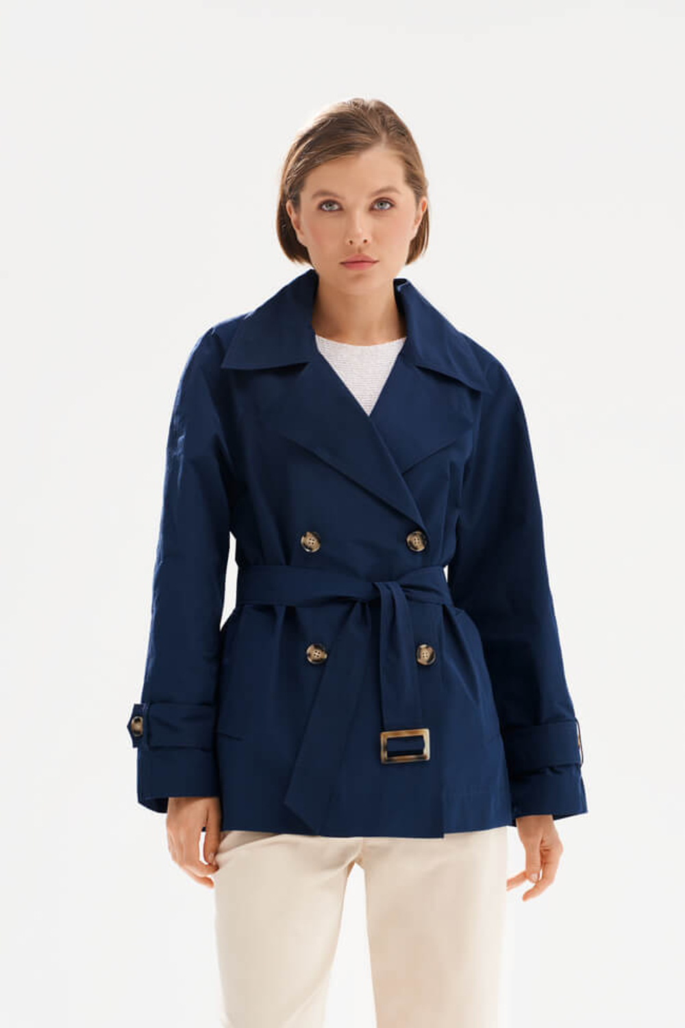 0119 Плащ женский (темно-синий)