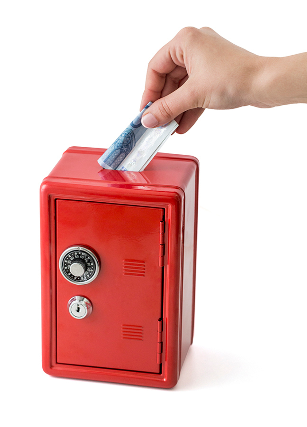 Копилка металлическая money bank, красная