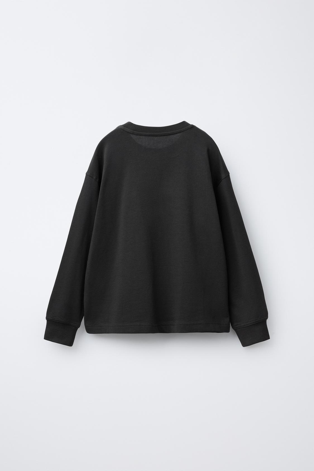 ZARA ФУТБОЛКА HEAVY WEIGHT С ВЫШИТОЙ НАДПИСЬЮ, АНТРАЦИТОВО-СЕРЫЙ