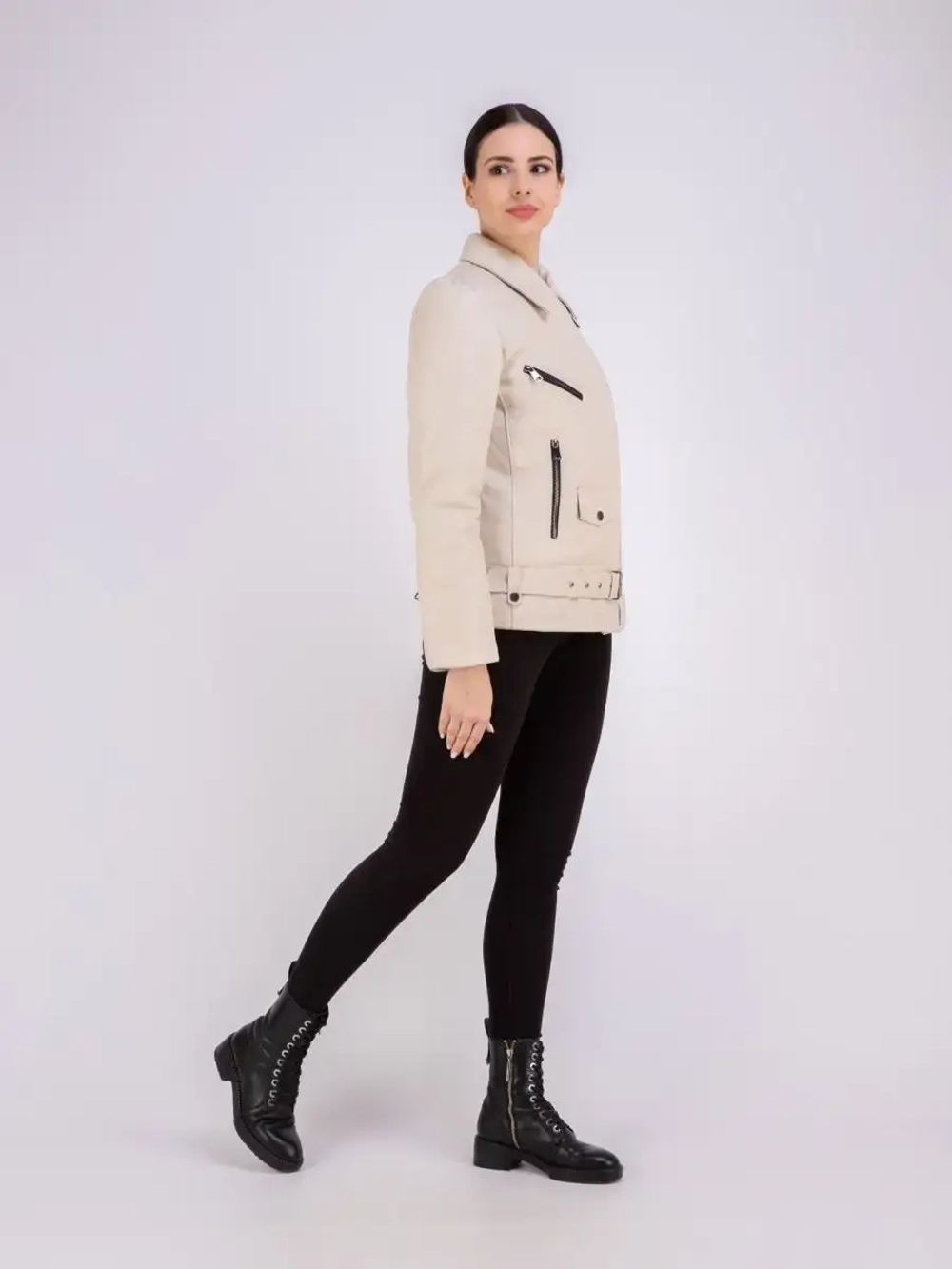 Куртка женская натуральная кожаная утепленная косуха Турция