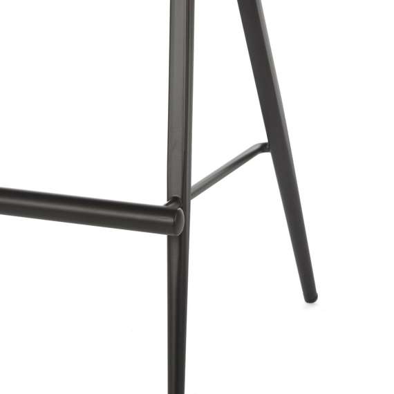 Полубарный стул Dune 65 см, черная экокожа, спинка орех