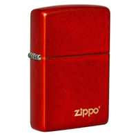 Зажигалка Zippo Classic с логотипом и покрытием Metallic Red