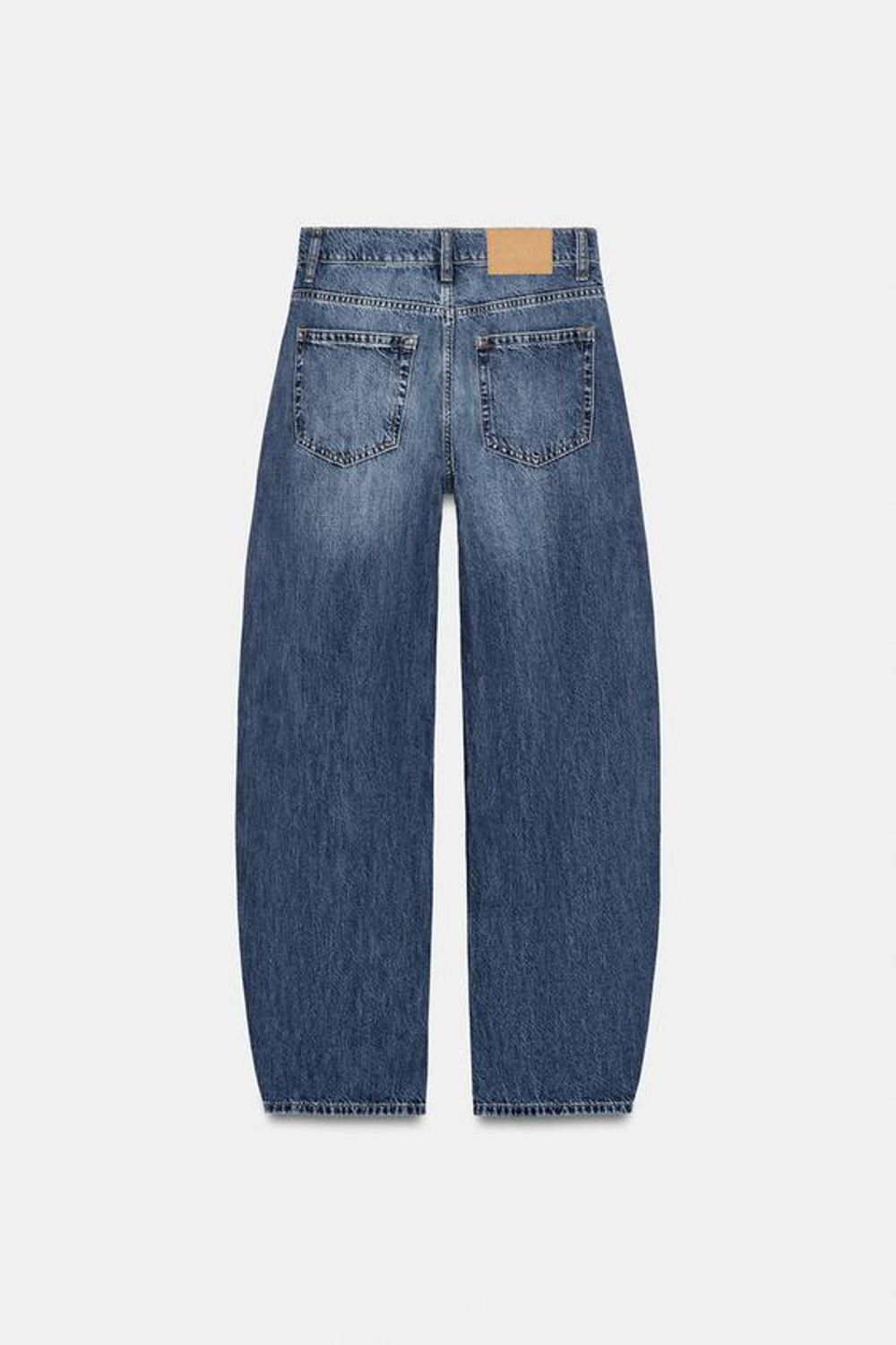 ZARA ДЖИНСЫ Z1975 BARREL С ВЫСОКОЙ ПОСАДКОЙ, ВЫЦВЕТШИЙ СИНИЙ