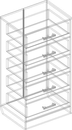 Комод с 5 ящиками "Милана" (гаскон пайн/белый лофт), ЛДСП, Велес