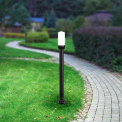 Садово-парковый светильник ЭРА НТУ 01-60-013 Поллар напольный черный IP54 Е27 max60Вт h1040мм | Садово-парковые светильники