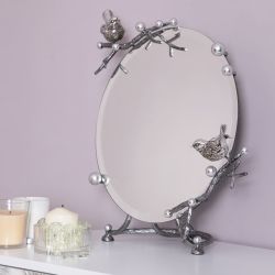 Зеркало Терра настольное Айс Античное серебро