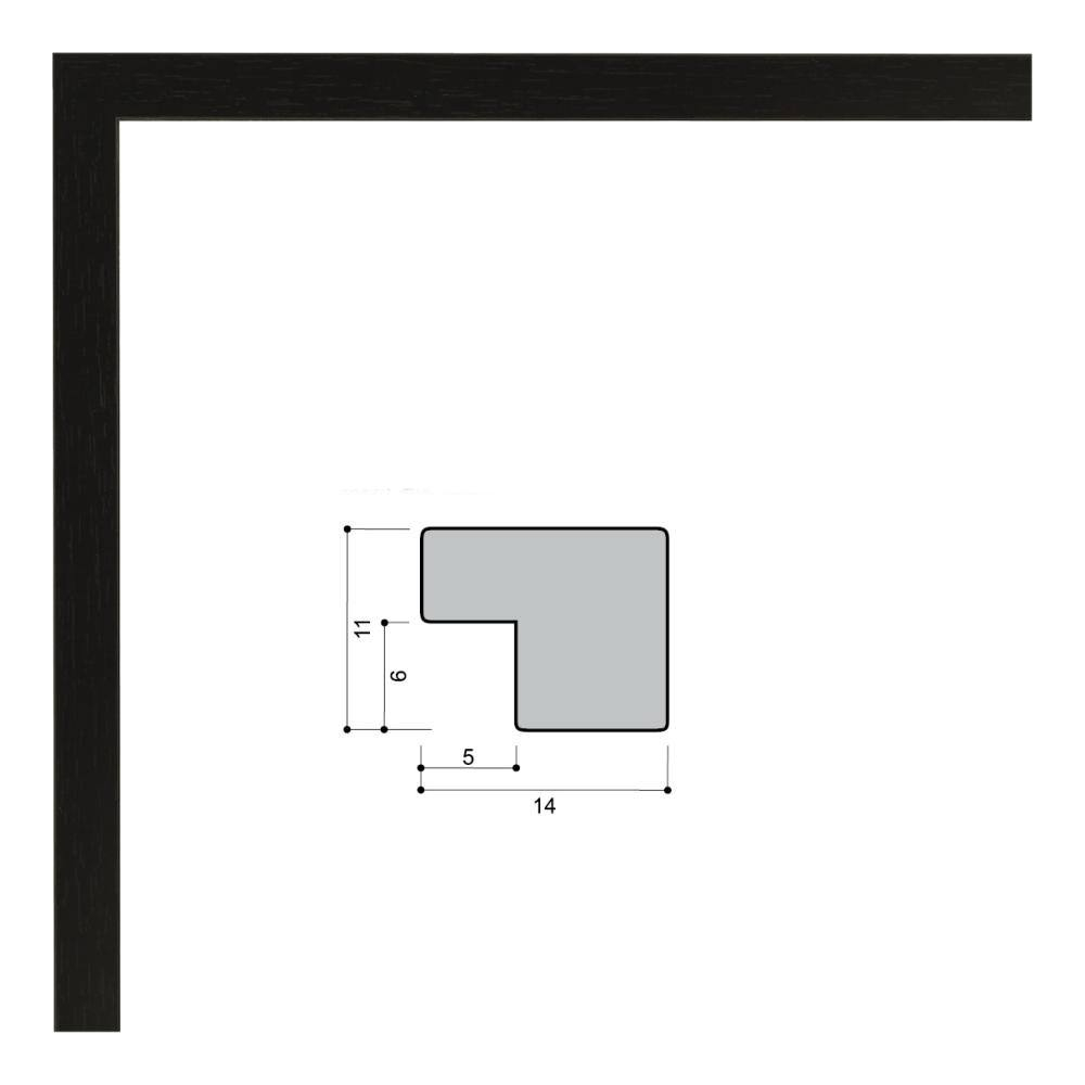 Фоторамка 21х30 см черная, без фактуры, арт. 2130.645738