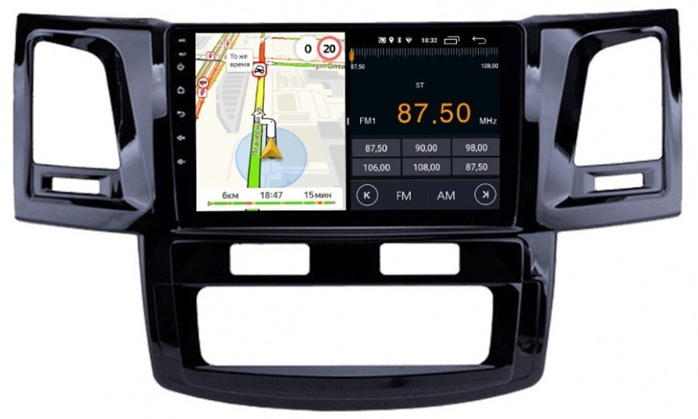 Магнитола для Toyota HiLux 2011-2015 - Parafar PF062FHD на Android 13, 8-ядер, 2Гб+32Гб, CarPlay, 4G SIM-слот