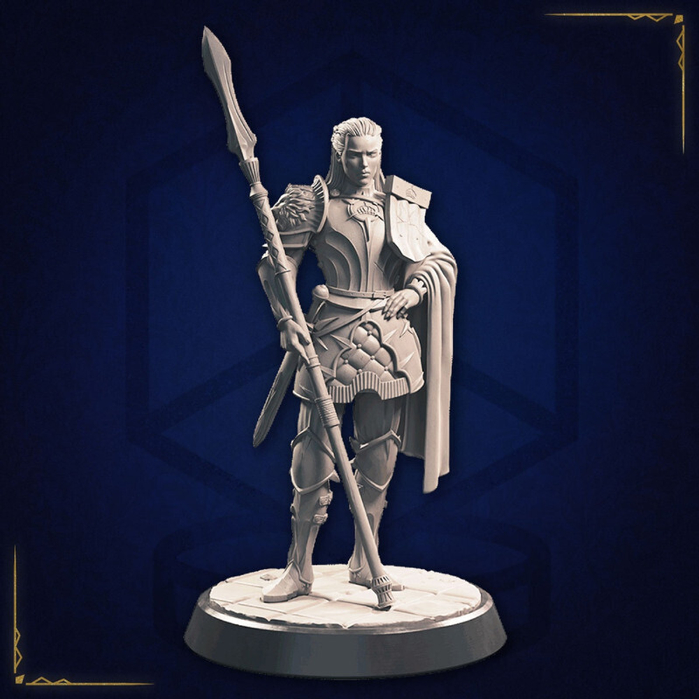 Принцесса воитель Паладин Воин Рыцарь Файтер миниатюра для dnd, днд, pathfinder, фентези, Настольная игра, НРИ, Варгейм, РПГ