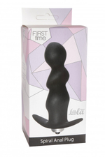 Рельефный анальный вибростимулятор Spiral Anal Plug (12 см , черный с серебряным) (Цвет: черный с серебряным)