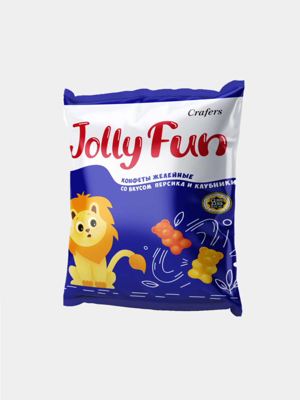 Мармелад Jolly Fun персик-клубника 70гр