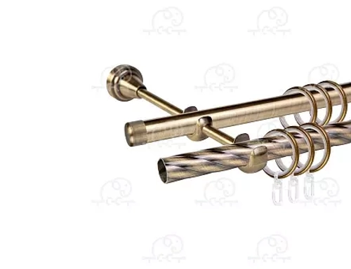 Карниз для штор металлический двухрядный «Grace» D19К/19Г