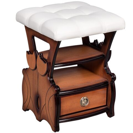 Табурет с ящиком Марта 2 Орех Белый