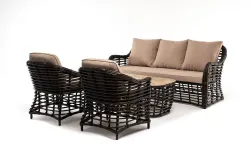 "Ницца" лаунж-зона из искусственного ротанга, цвет бронзовый