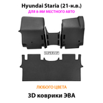 Автомобильные коврики ЭВА для Hyundai Staria (21-н.в.) на 8-ми местное авто