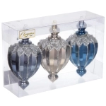 Набор украшений SHINE «Highlights» 12х7 см (3 шт.), night blue/champagne silver/grey
